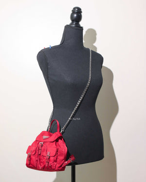 Prada Red Nylon Mini Backback Bag-12