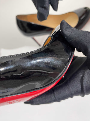 Louboutin Black Fifi 85 Patent Heels Size 36.5