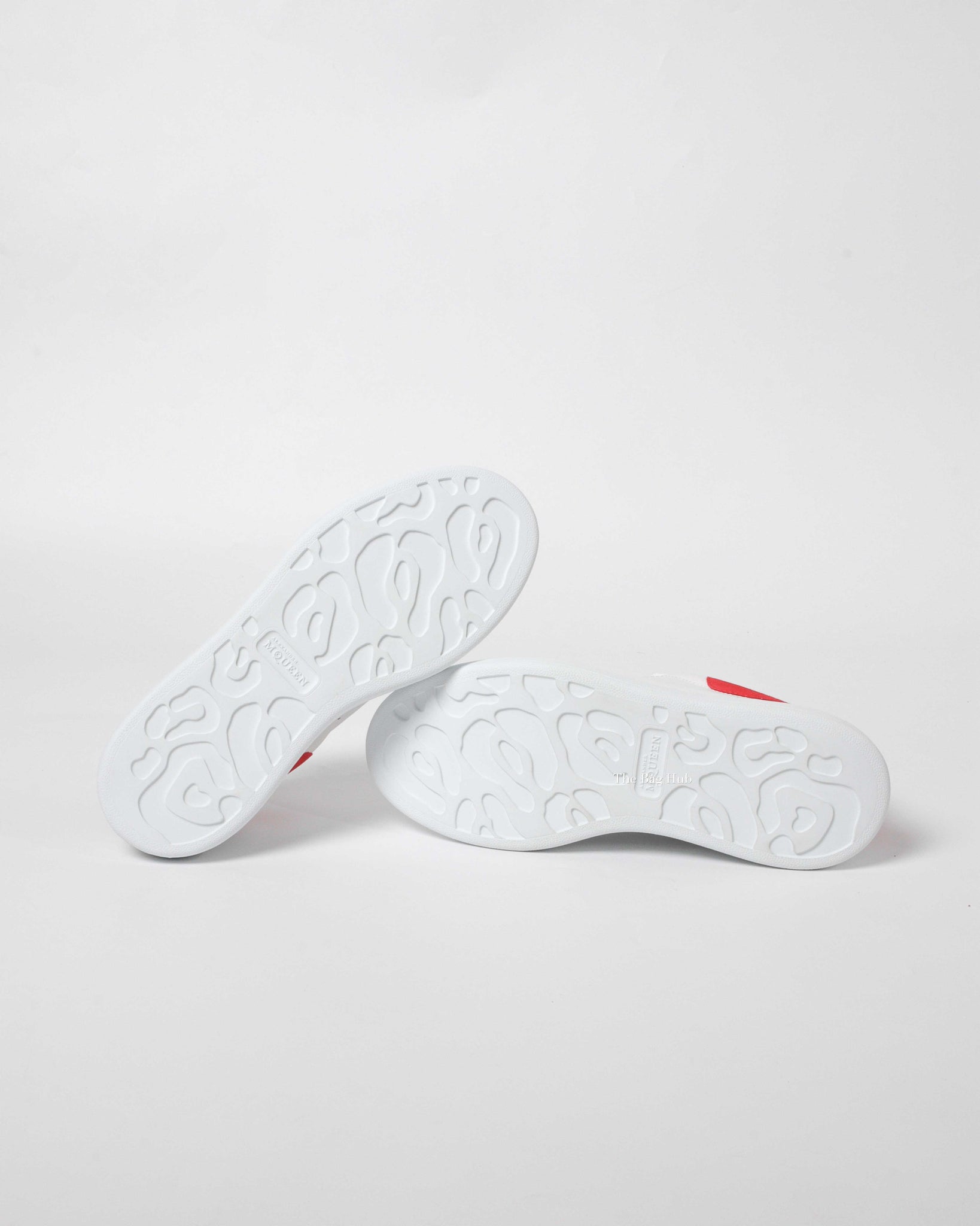 Alexander McQueen White/Lust Red Suede Heeltab Oversized Sneakers Size 38