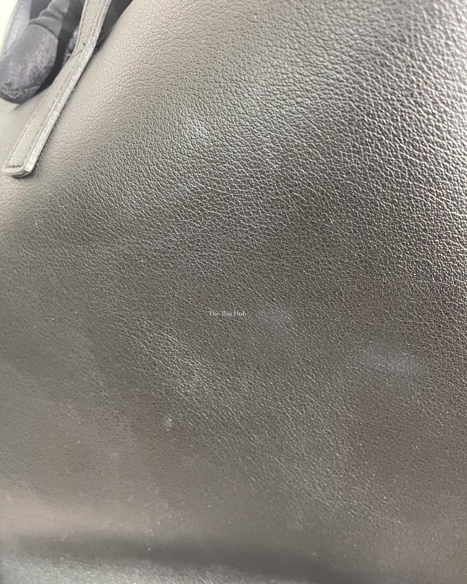 Saint Laurent Black Leather Fringe Shopping Tote Bag