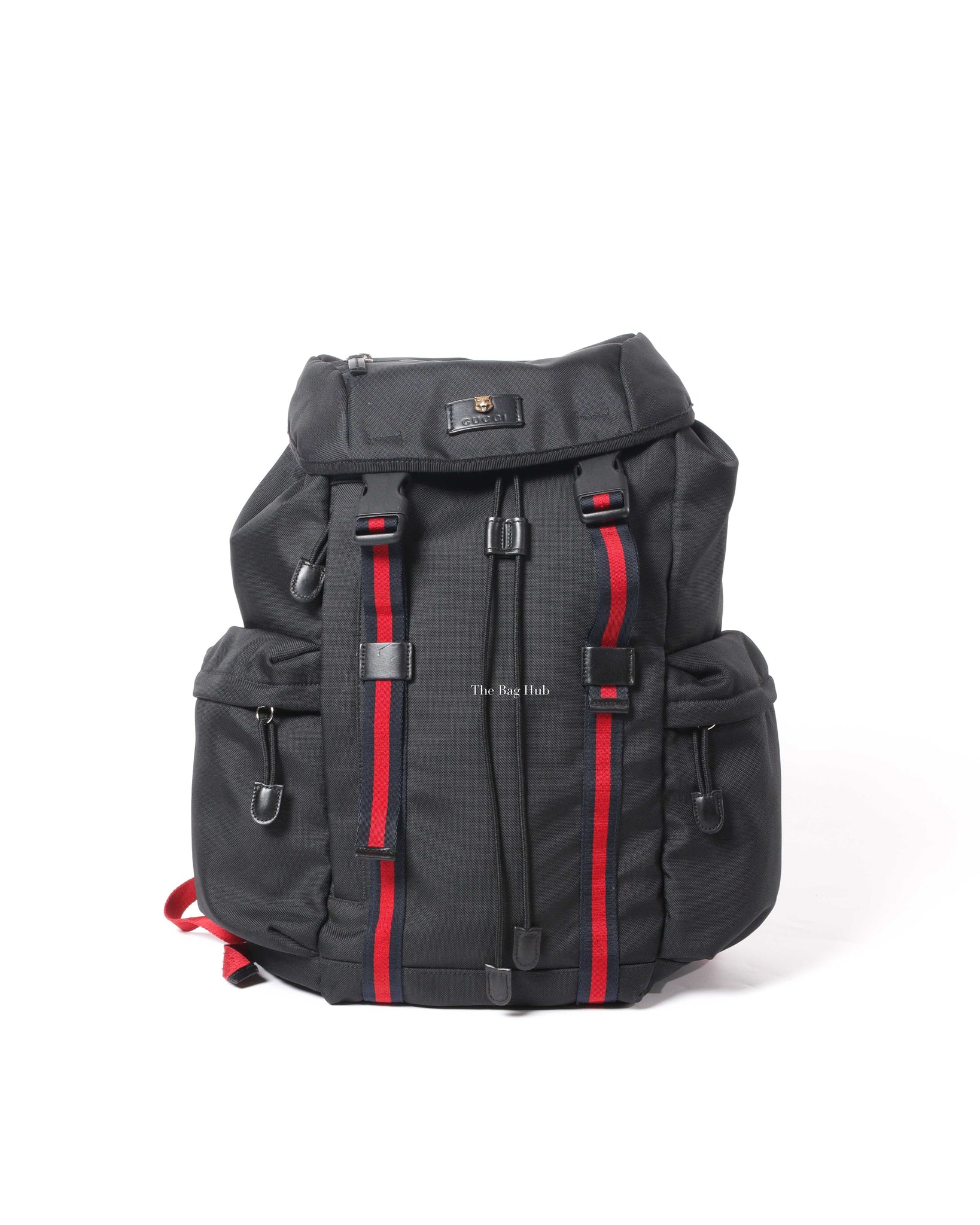 Gucci Black Nylon Techpack Animalier Web Bagpack-2