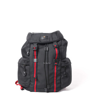 Gucci Black Nylon Techpack Animalier Web Bagpack-2