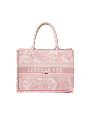 Dior Pink Toile de Jouy Medium Book Tote