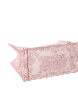 Dior Pink Toile de Jouy Medium Book Tote