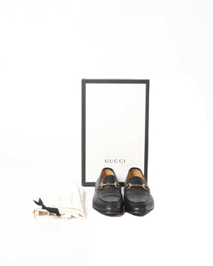 Gucci Black Leather Woman's Jordan Loafer Size 35.5-9