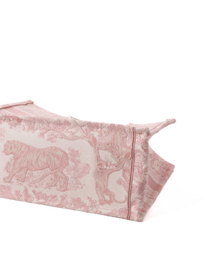 Dior Pink Toile de Jouy Medium Book Tote