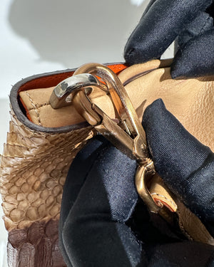 Prada Deserto Cuoio Vitello Pitone Shoulder Bag BR2470 - 19