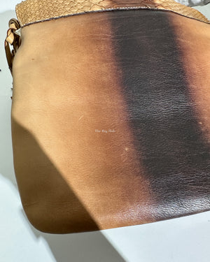 Prada Deserto Cuoio Vitello Pitone Shoulder Bag BR2470 - 21