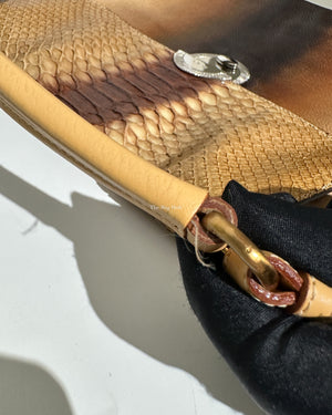 Prada Deserto Cuoio Vitello Pitone Shoulder Bag BR2470 - 28