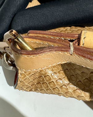 Prada Deserto Cuoio Vitello Pitone Shoulder Bag BR2470 - 32