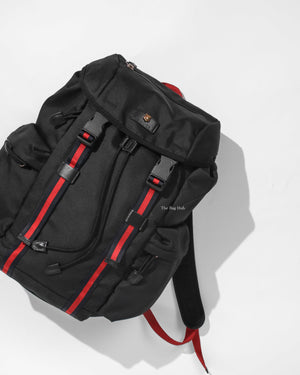 Gucci Black Nylon Techpack Animalier Web Bagpack-1