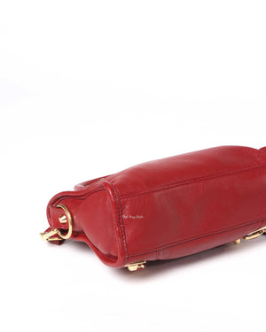 Balenciaga Red Leather Classic Metallic Edge Mini City Bag-9