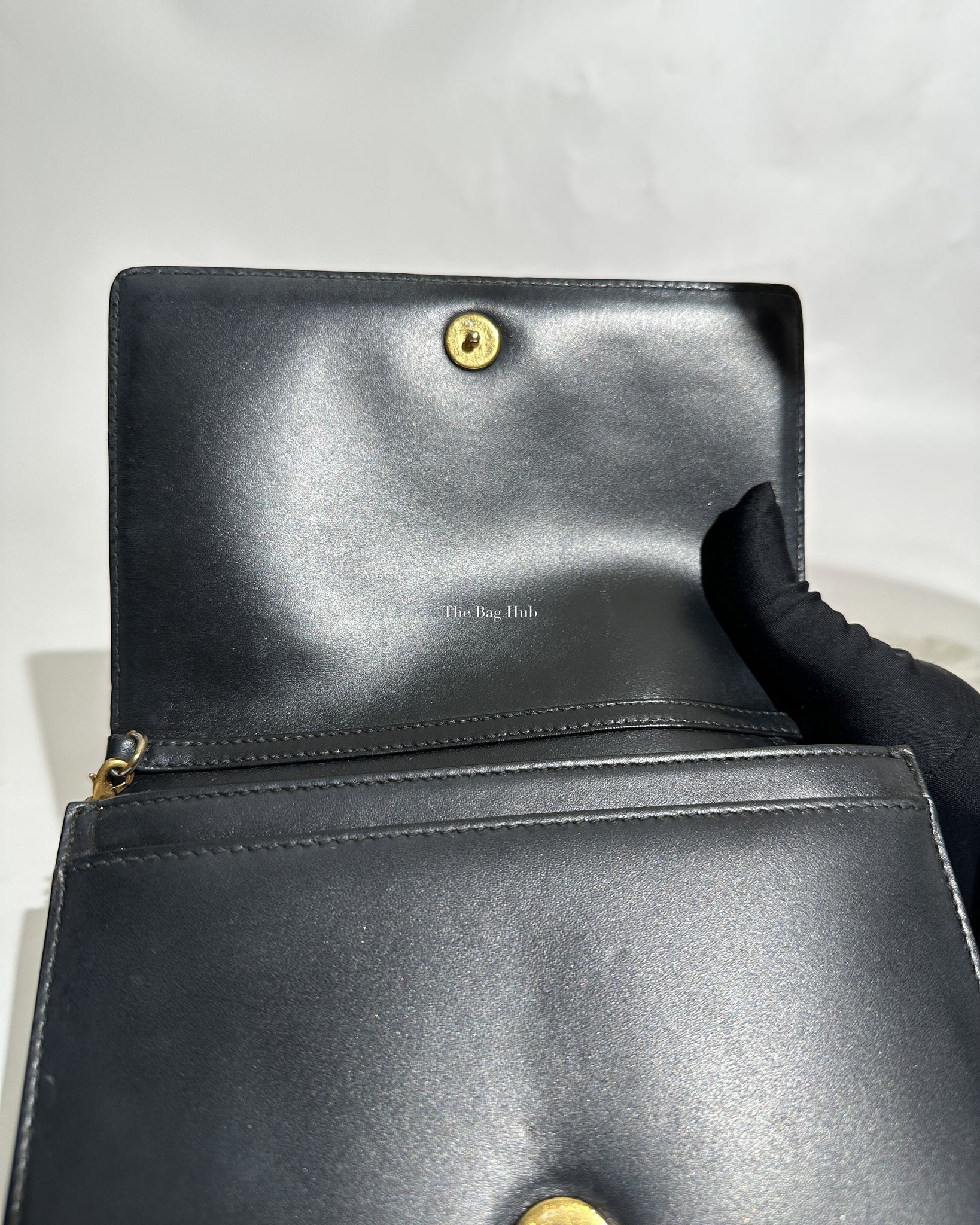 Dior Dark Grey Leather Studded Lady Dior WOC - 15