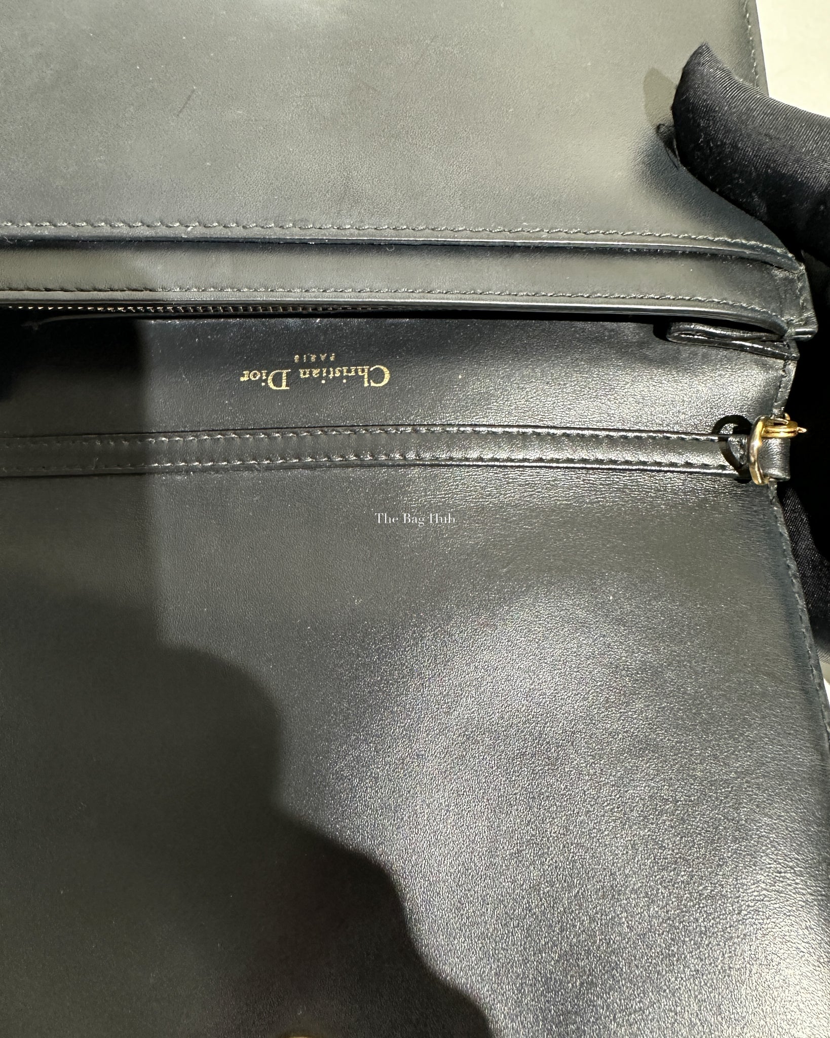 Dior Dark Grey Leather Studded Lady Dior WOC - 17