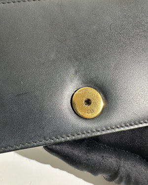 Dior Dark Grey Leather Studded Lady Dior WOC - 18