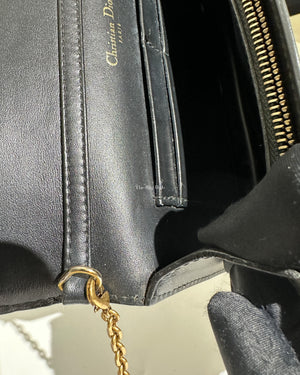 Dior Dark Grey Leather Studded Lady Dior WOC - 21