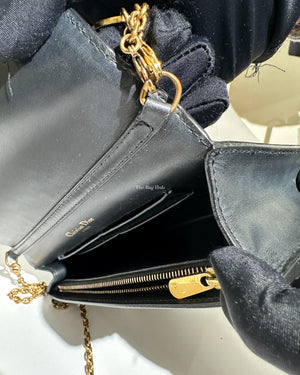 Dior Dark Grey Leather Studded Lady Dior WOC - 22