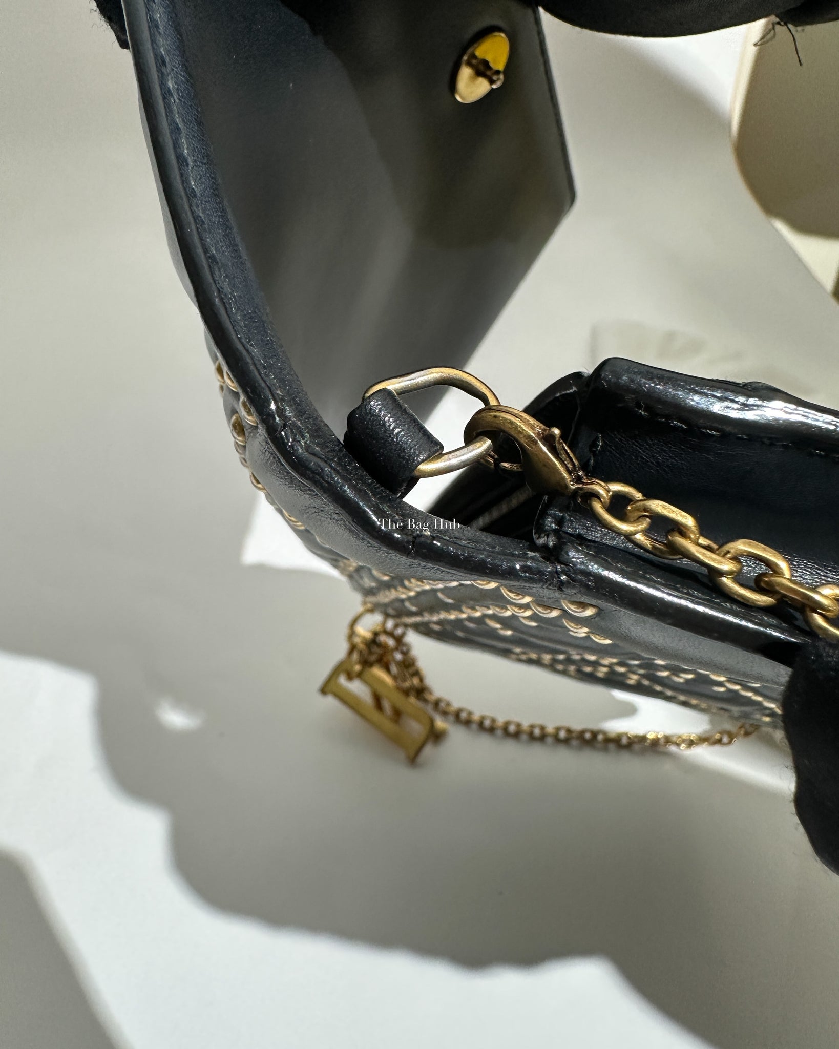 Dior Dark Grey Leather Studded Lady Dior WOC - 25