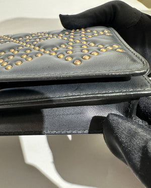 Dior Dark Grey Leather Studded Lady Dior WOC - 26
