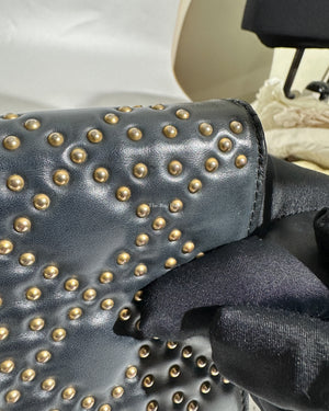 Dior Dark Grey Leather Studded Lady Dior WOC - 27