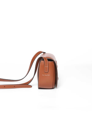 Celine Tan Smooth Calfskin Folco Cuir Triomphe Crossbody Bag-4