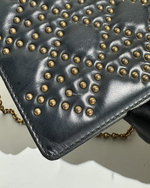 Dior Dark Grey Leather Studded Lady Dior WOC - 28