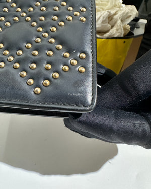 Dior Dark Grey Leather Studded Lady Dior WOC - 29