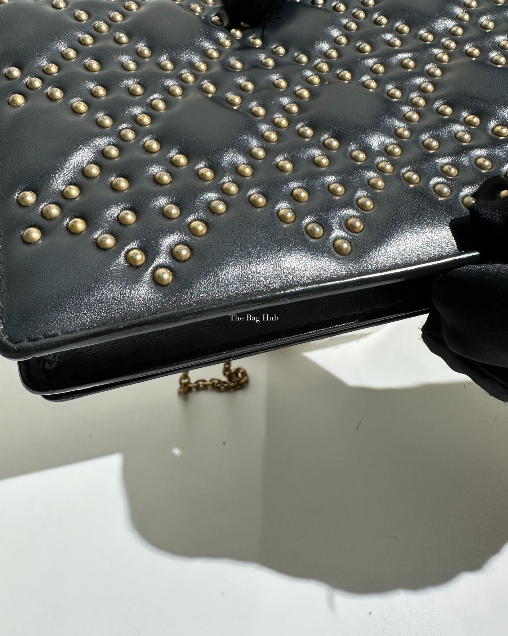 Dior Dark Grey Leather Studded Lady Dior WOC - 30