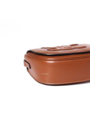 Celine Tan Smooth Calfskin Folco Cuir Triomphe Crossbody Bag-7