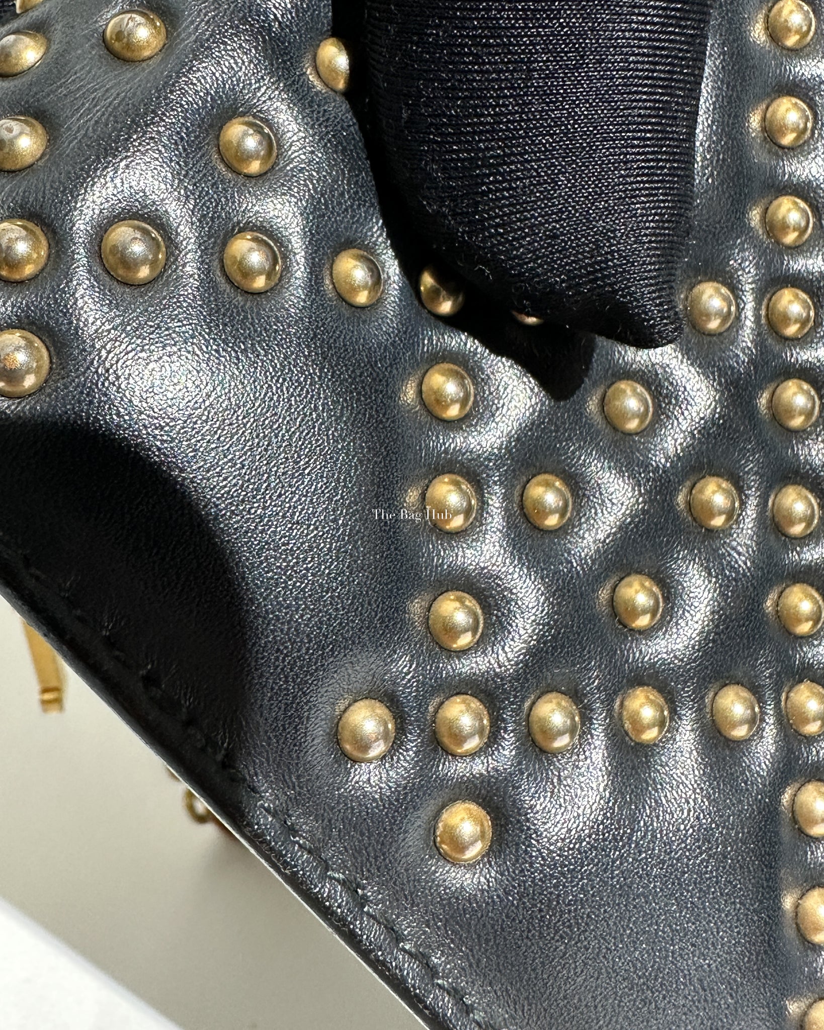 Dior Dark Grey Leather Studded Lady Dior WOC - 33