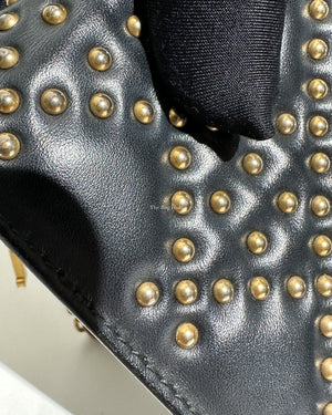 Dior Dark Grey Leather Studded Lady Dior WOC - 33