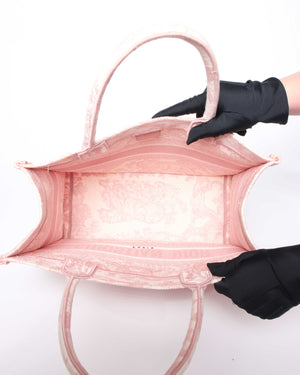 Dior Pink Toile de Jouy Medium Book Tote