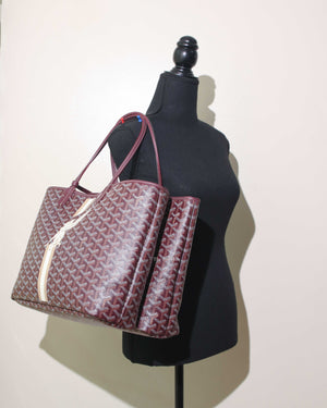 Goyard Maroon Canvas Superdog Isabelle PM Tote Bag-12