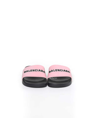 Balenciaga Black/Pink Rubber Women's Pool Slides Size 35-3