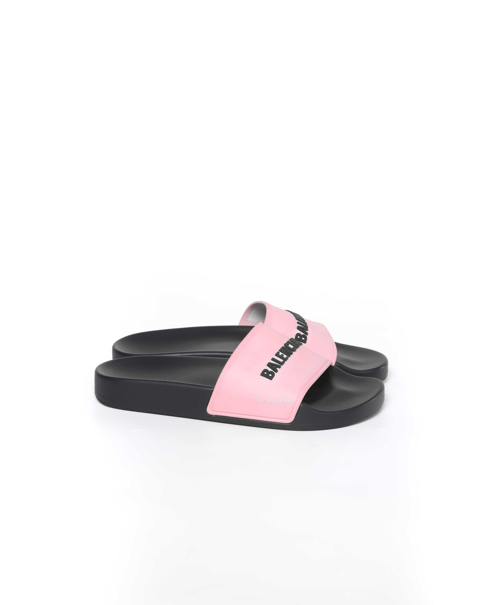 Balenciaga Black/Pink Rubber Women's Pool Slides Size 35-4