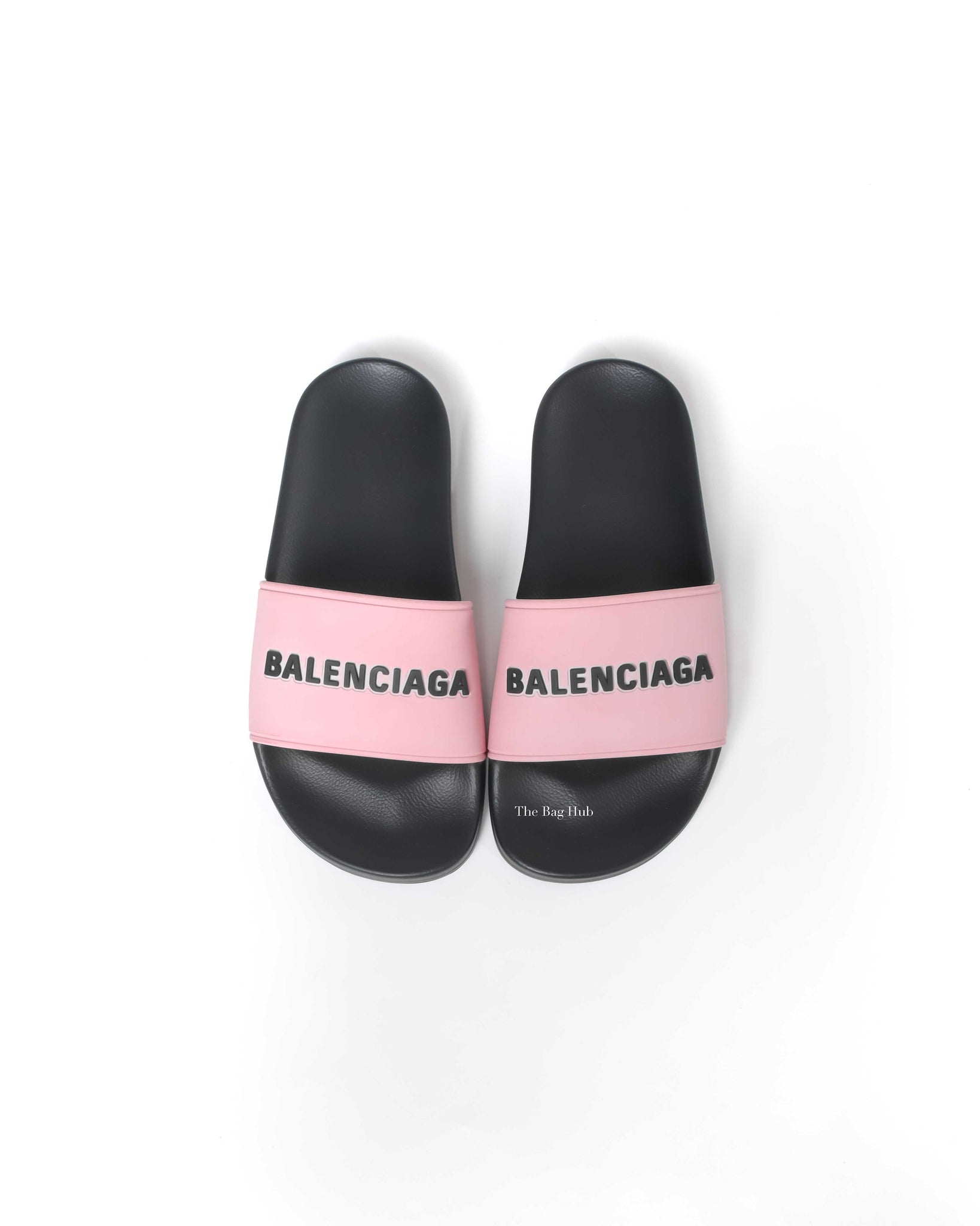 Balenciaga Black/Pink Rubber Women's Pool Slides Size 35-8