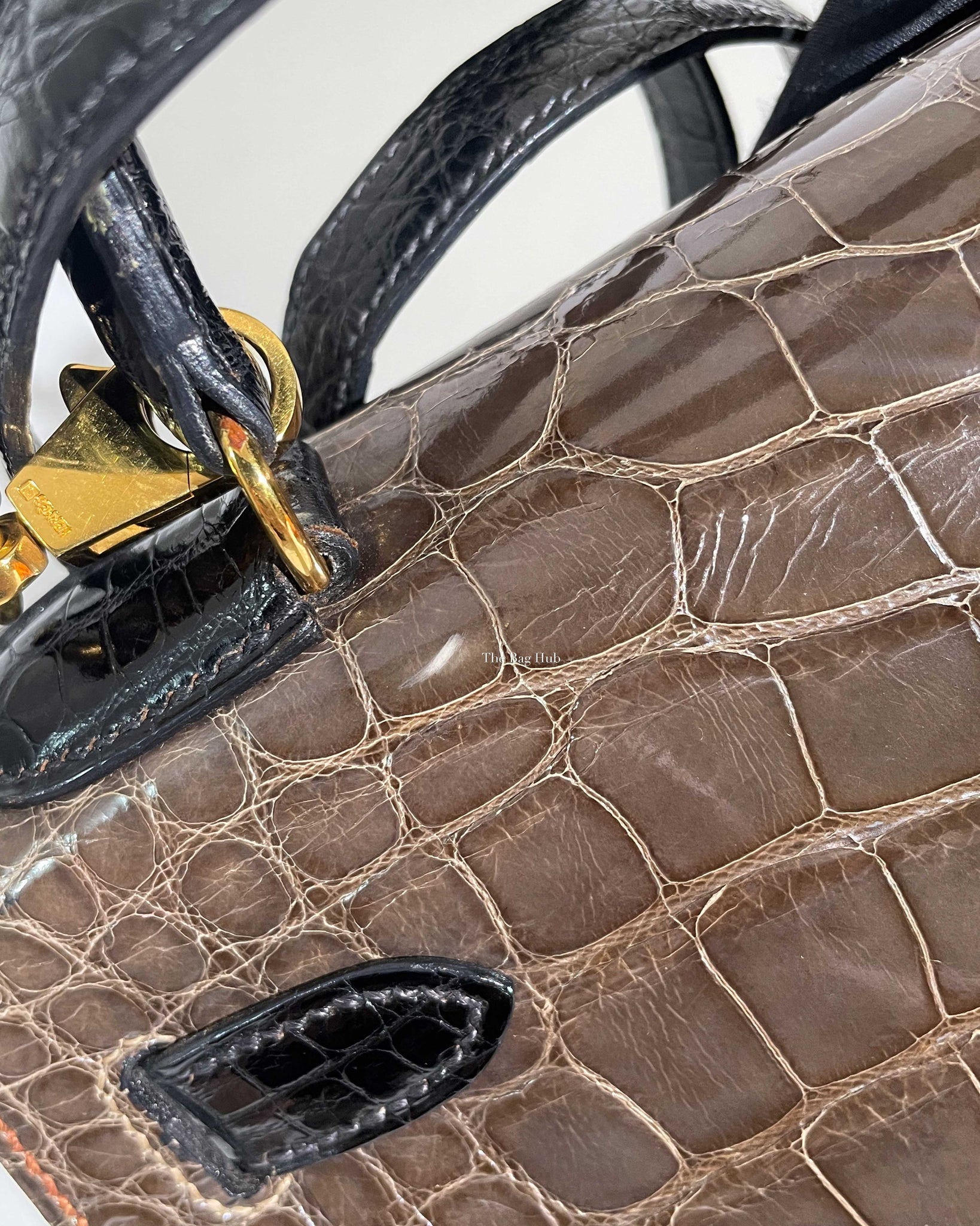 Hermes Vintage Tricolor Crocodile Kelly 28 GHW - 20