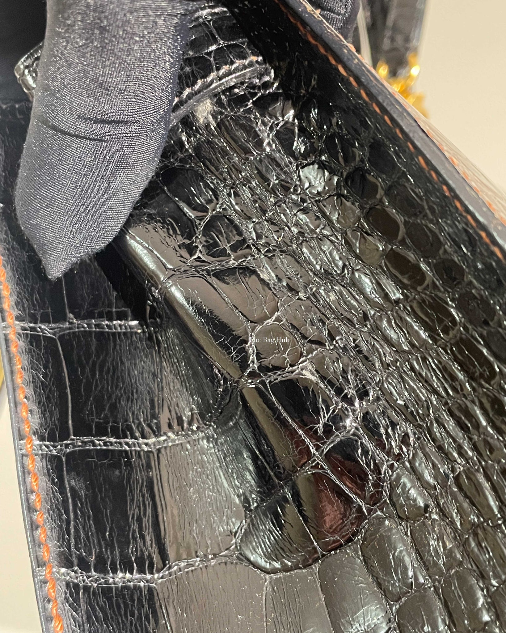 Hermes Vintage Tricolor Crocodile Kelly 28 GHW - 24