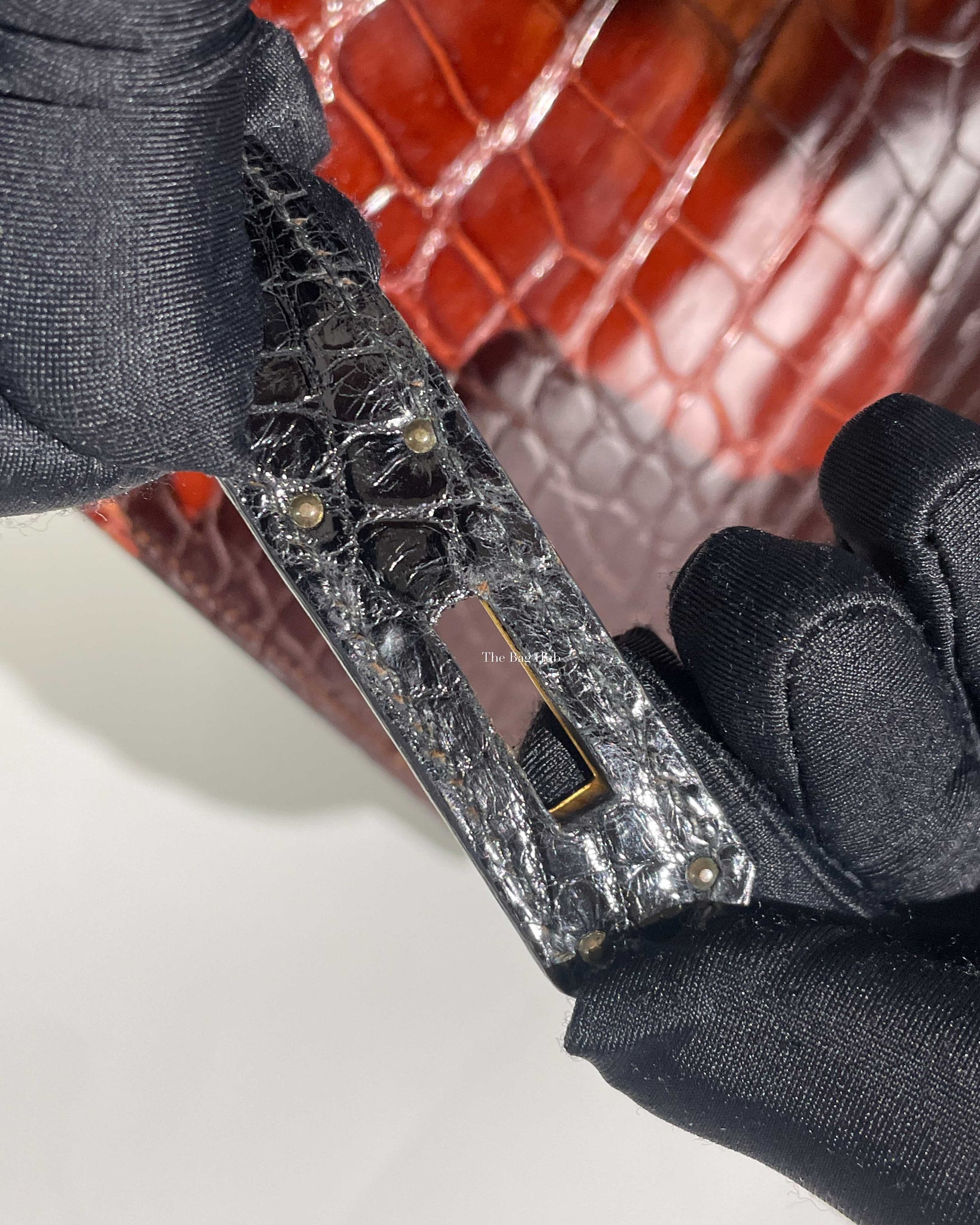 Hermes Vintage Tricolor Crocodile Kelly 28 GHW - 26