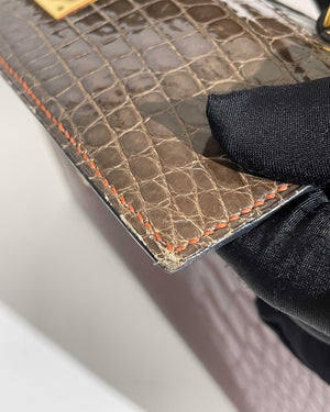Hermes Vintage Tricolor Crocodile Kelly 28 GHW - 27