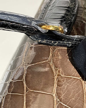 Hermes Vintage Tricolor Crocodile Kelly 28 GHW - 31
