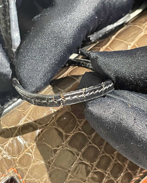 Hermes Vintage Tricolor Crocodile Kelly 28 GHW - 32