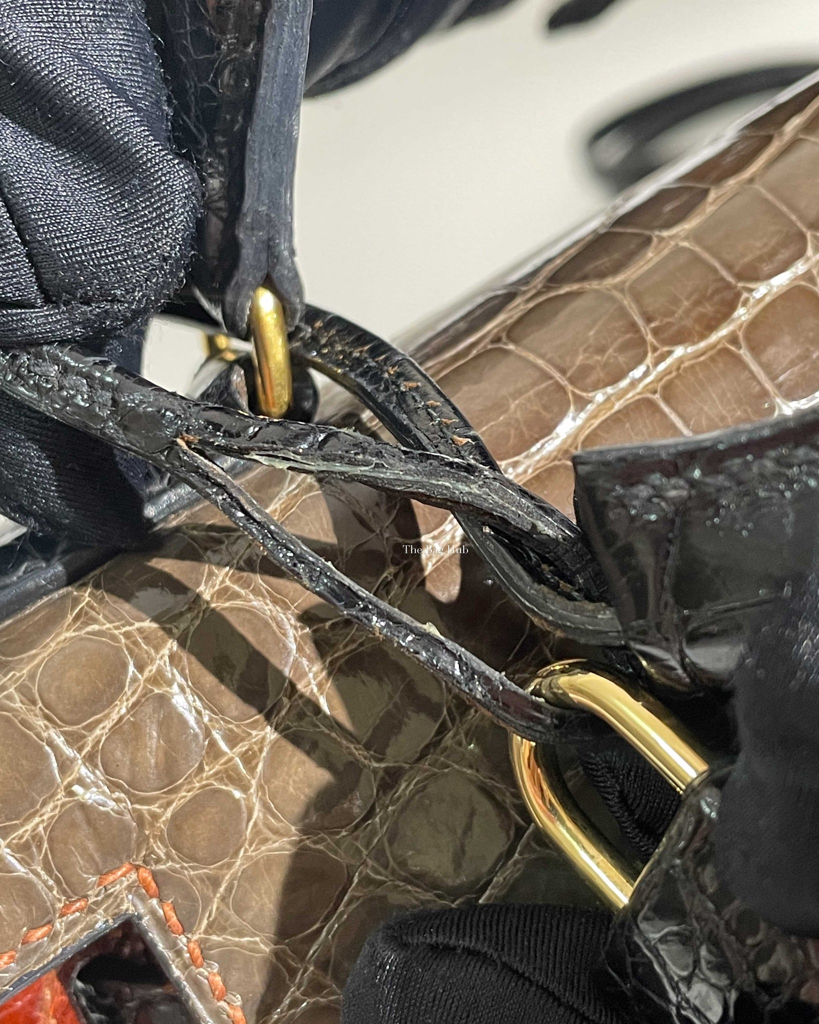 Hermes Vintage Tricolor Crocodile Kelly 28 GHW - 33