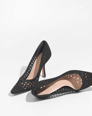 Dior Black Embroidered Pumps Size 36-1