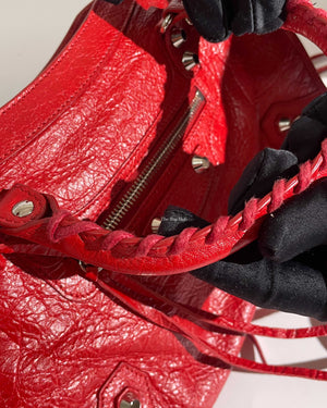 Balenciaga Red Leather Metallic Edge Small City Classic Bag - 18