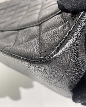 Chanel Black Caviar Jumbo Classic Double Flap Bag GHW - 18