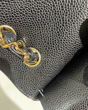 Chanel Black Caviar Jumbo Classic Double Flap Bag GHW - 19