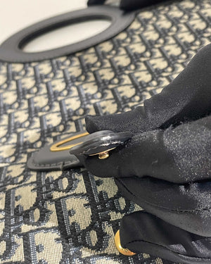 Dior Blue Oblique Jacquard Fold Over Clutch - 11