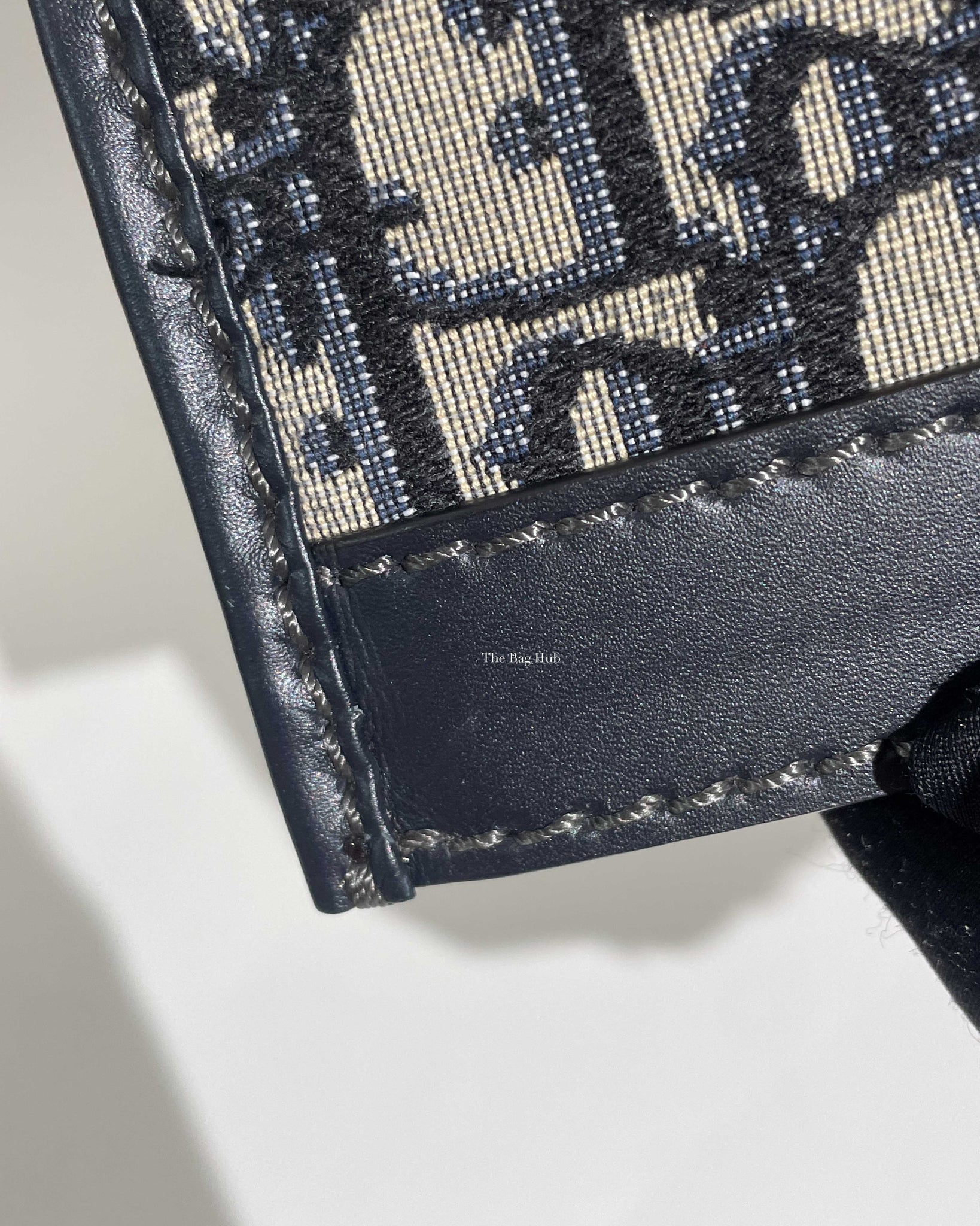 Dior Blue Oblique Jacquard Fold Over Clutch - 14
