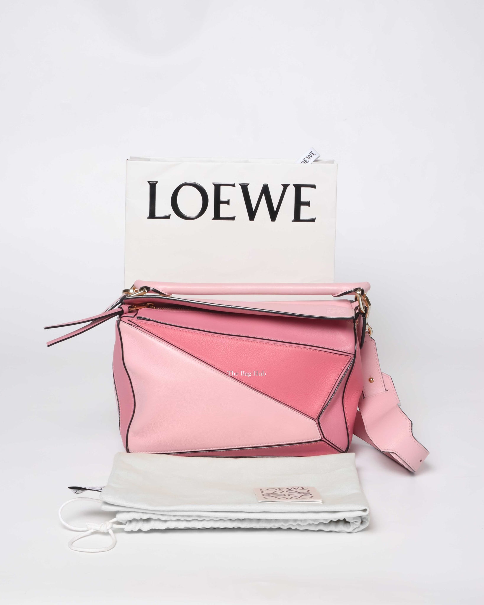 Loewe Pink Tricolor Leather Small Puzzle Bag, Designer Brand, Authentic  Loewe